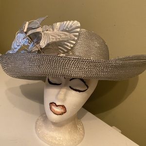 Gorgeous Silver Foil Church Dress Hat by Ann Dillon